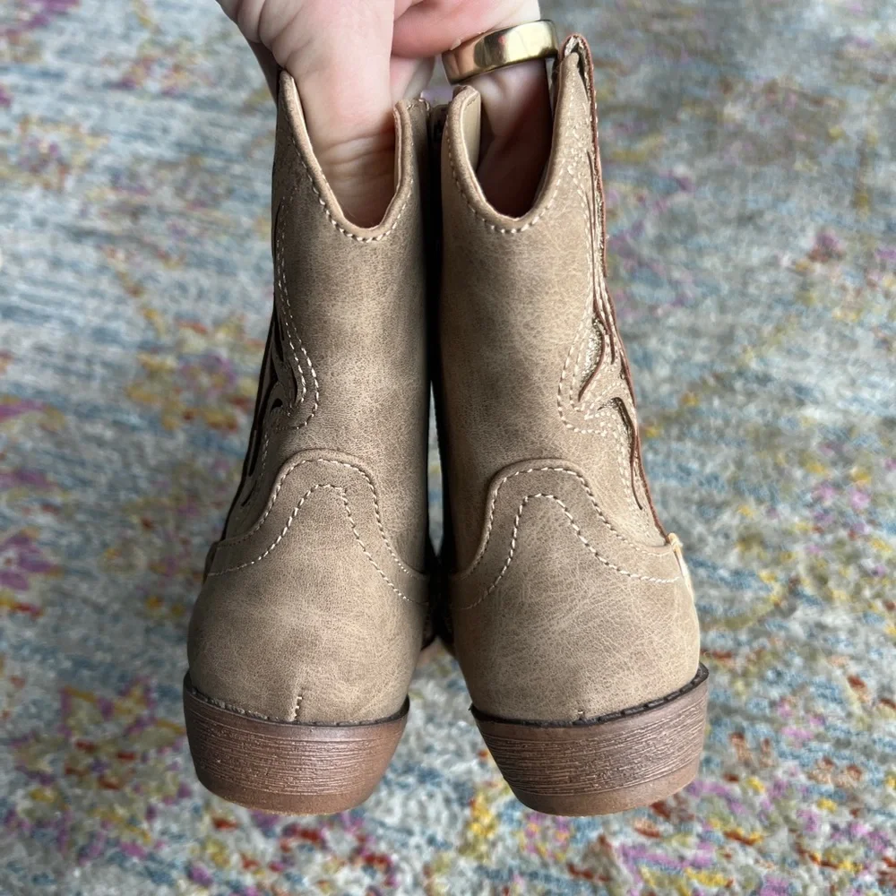 Jellypop Kids' Lil‎ Gladden Western Boots Tan Glitter Girls Size 7M